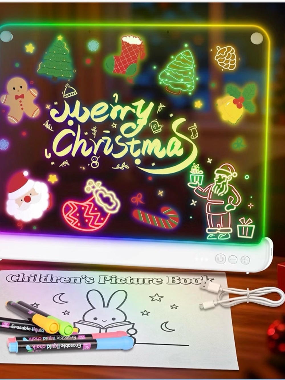 New 16" Rechargeable LED Drawing Board for Kids 
7 Colors & 6 light modes growin
